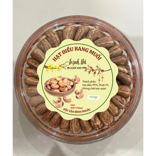 Hạt điều rang muối nguyên hạt Bình Phước - Hạt điều nguyên vỏ lụa giòn béo thơm ngon 500g