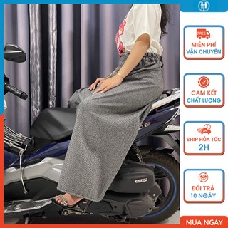   Váy chống nắng cho nữ đi xe số vải nỉ dày dặn có nút bấm chân kiểu dáng xẻ tà H&T FASHION