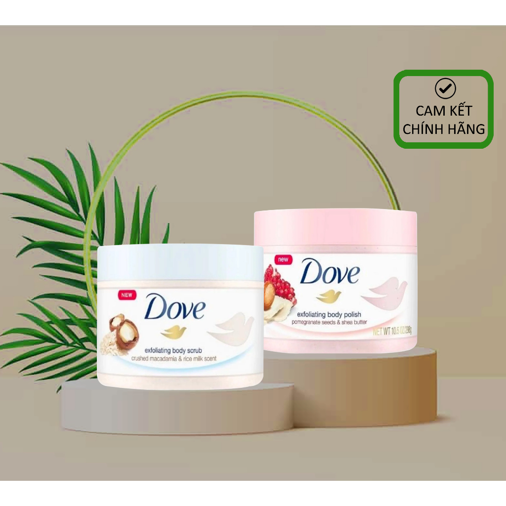 Kem Tẩy Tế Bào Chết Body Dove Chăm Da Sáng Mịn, Giữ Ẩm, Dưỡng Trắng 225ML Bản Đức - Mỹ - NEDEVI MALL x78 CT96