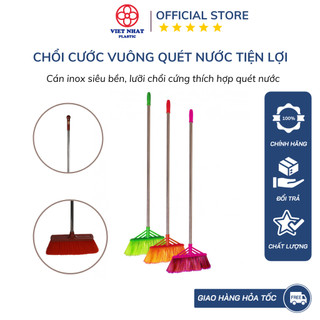 Chổi cước nhựa cán inox siêu bền 9516, chổi nhựa sợi cước quét nhà 9519, quét sân, Nhựa Việt Nhật Official Store