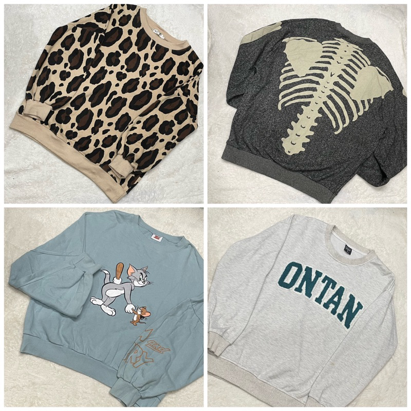 Áo nỉ Sweater 2hand bao lủng rách, hình thật chi tiết