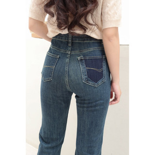 LIN CLOSET [QDL130] Quần jean BASIC ỐNG ĐỨNG PHỐI TÚI SAU LẠ MẮT
