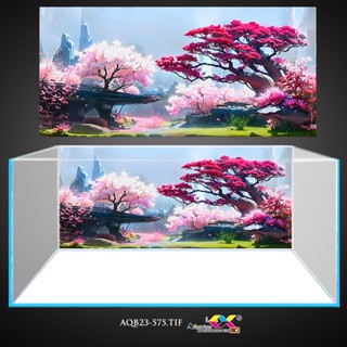Tranh dán hồ cá 3d - phông nền bể cá siêu đẹp, có keo sẵn trên bề mặt, in theo KT yêu cầu AQB23-575