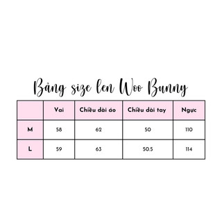 Áo len đen thỏ trắng dày dặn Woo Bunny