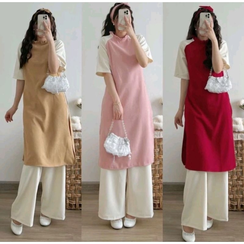 Áo dài tây thi, áo dài cách tân vải lụa cao cấp