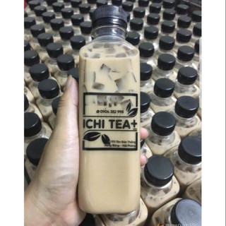 Combo 100 Chai nhựa vuông nắp đen 330ml Việt Nhật - Chai đựng trà sữa, trà thái (nhận in logo riêng)