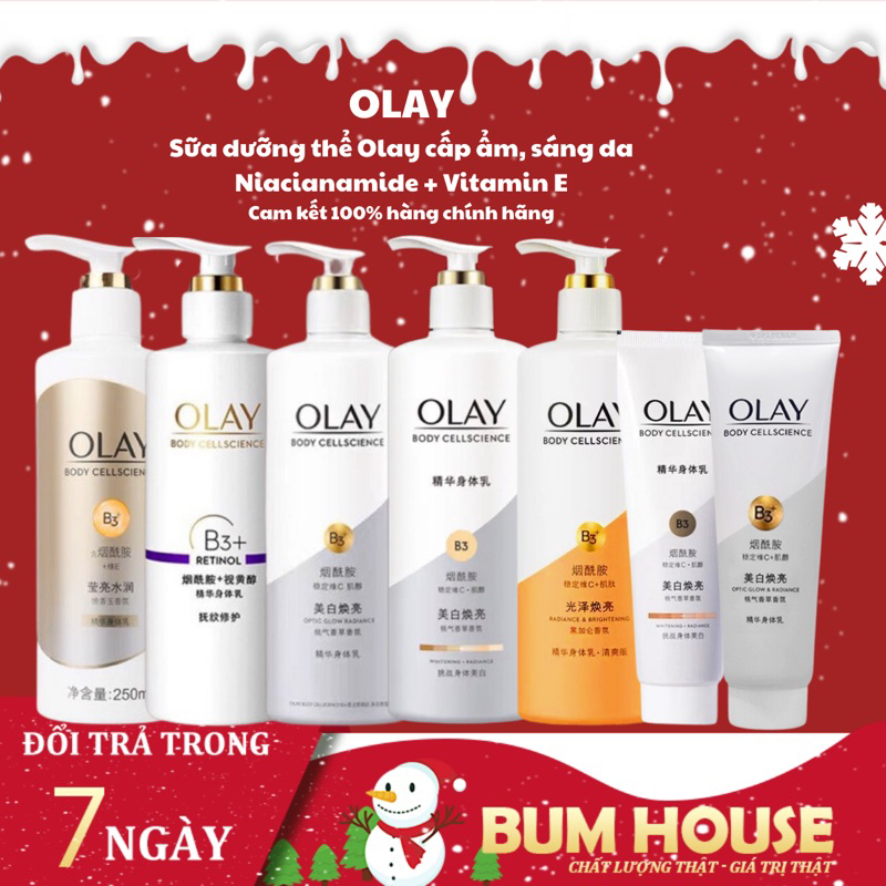 Sữa Dưỡng Thể Trắng Da OLAY Vitamin B3+ Retinol/Vitamin C Olay Bright Ultra Whitening