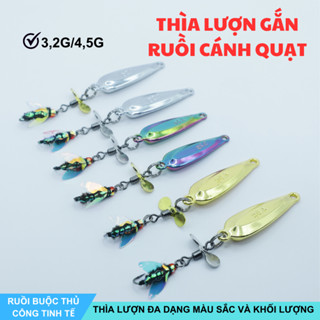 Thìa Lượn Gắn Mồi Ruồi Giả Cánh Quạt Câu Lure Cá Mương, Rô Phi,Thiểu ,Ngão,...
