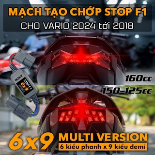 VARIO - [MULTI 6x9] Bộ mạch sẵn giắc zin tạo chớp stop F1 nhiều kiểu chớp cho Air Blade, có chớp demi, demi sáng tối