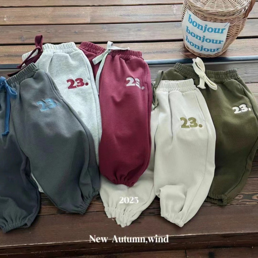 Quần nỉ bông số 23 chất liệu nỉ trần bông mềm cho bé mặc đông 8-18kg