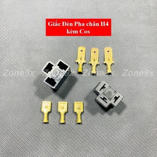 Giắc Zin ĐỰC- CÁI cắm đèn pha chân H4 (1bộ)