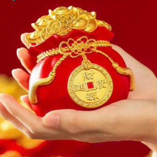 【Hot】Hũ Đựng Muối Gạo Tài Lộc -Túi Thần Tài May Mắn Trang Trí Ban Thờ, phong thuỷ trong nhà 10*10*12cm (Sỉ Hot)