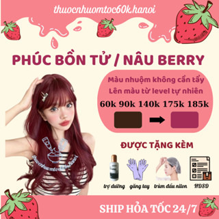 Thuốc nhuộm tóc màu Phúc Bồn Tử/ Nâu Berry kèm oxy trợ dưỡng găng tay