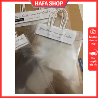 Túi kiếng nilon trong suốt đựng hoa, quà tặng, chữ in tinh tế