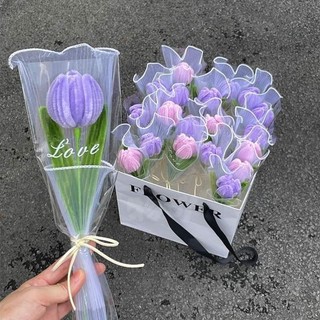 Túi Kiếng Đựng 1 Bông Kẽm Nhung, Hoa Sáp, Hoa Kim Tuyến Làm Quà Tặng VN98 Flowers