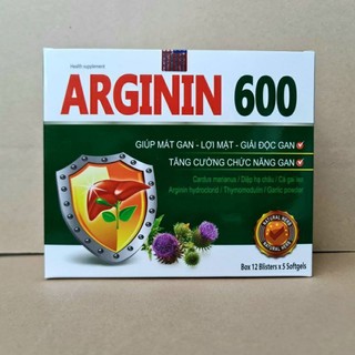 Viên uống Giải độc gan ARGININ 600 CÀ GAI LEO TỎI ĐEN - Hỗ trợ mát gan ,hạ men gan