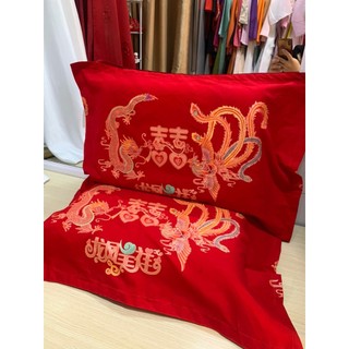 Vỏ gối cưới long phụng- áo gối cưới long phụng