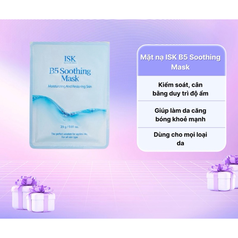 COMBO 20 Mặt Nạ B5 Dưỡng Ẩm Phục Hồi ISK B5 Soothing Mask 23g