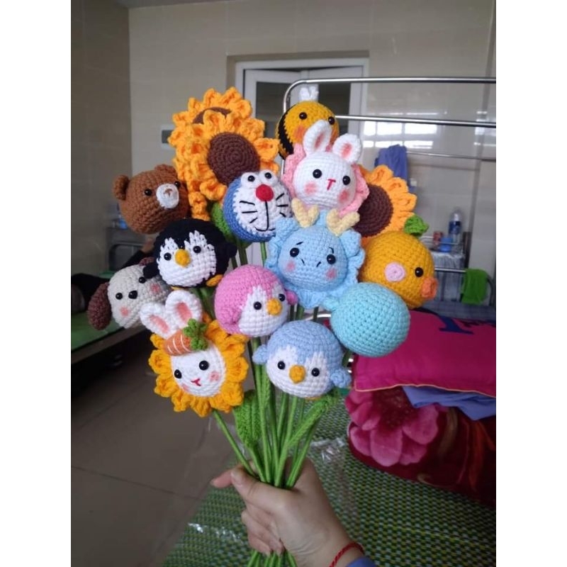 Hoa len đầu thú (sản phẩm handmade)