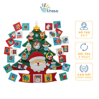Cây Thông Giáng Sinh Móc Dán Thủ Công Chất Liệu Cao Cấp, Cây Thông Noel Vải Trang Trí - Khasa Việt Nam