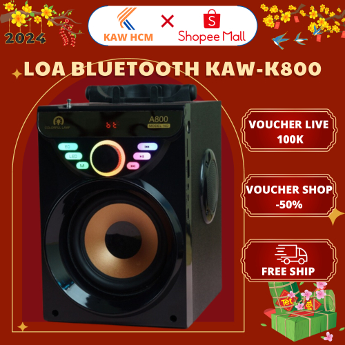 Loa bluetooth mini Kaw-K800 hỗ trợ Bluetooth 5.0, công suất lớn, âm thanh cực hay, pin khủng - Bảo hành 12 tháng