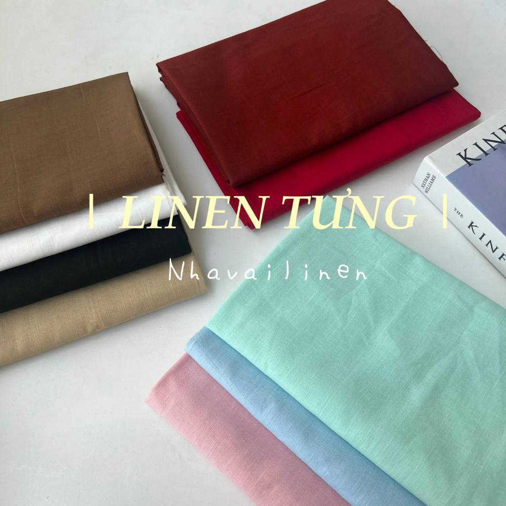 Vải linen Tưng NEW Nhà Vải Linen Làm Từ Sợi Tự Nhiên Bề Mặt Mềm Mịn Thấm Hút Khô Nhanh Phù Hợp Cho Da Nhạy Cảm