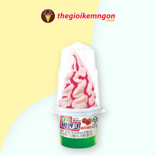 Kem lốc xoáy dâu rừng Hàn Quốc Lotte Double Bianco Raspberry (185ML)