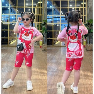 Đồ bộ cho bé gái in hình 3D cực nét thun lạnh mềm mát kiểu dáng đáng iu, dễ thương, bộ đồ ngủ ngố lửng dài size 10 -45kg