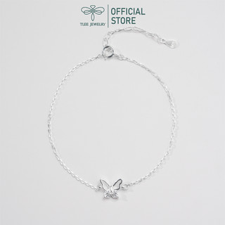 Lắc tay bạc nữ TLEE, vòng tay cánh hồ điệp đá nhỏ xinh xắn TLEE JEWELRY