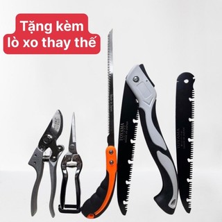 Combo dụng cụ làm vườn 5 món bền rẻ, đẹp: kéo cắt, tỉa cành, cưa tặng kèm lò xo