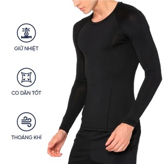 Áo giữ nhiệt nam GRAYHOMME co giãn tốt, giữ nhiệt giữ ấm, áo ôm body, áo giữ nhiệt tập gym