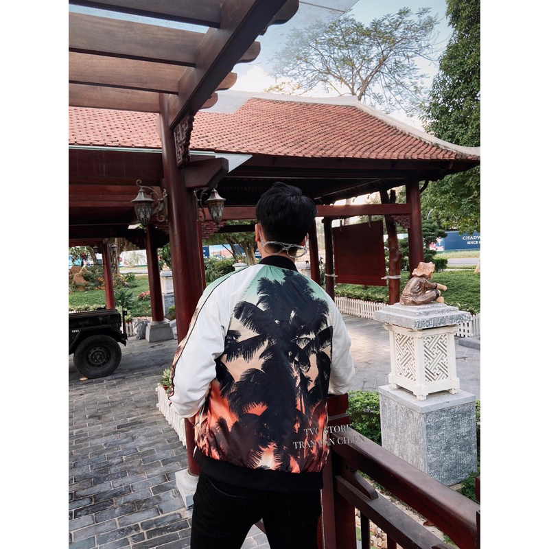 Áo khoác Cây Dừa Nam Nữ, Áo Bomber Dừa 2 Lớp Bản Cao Cấp