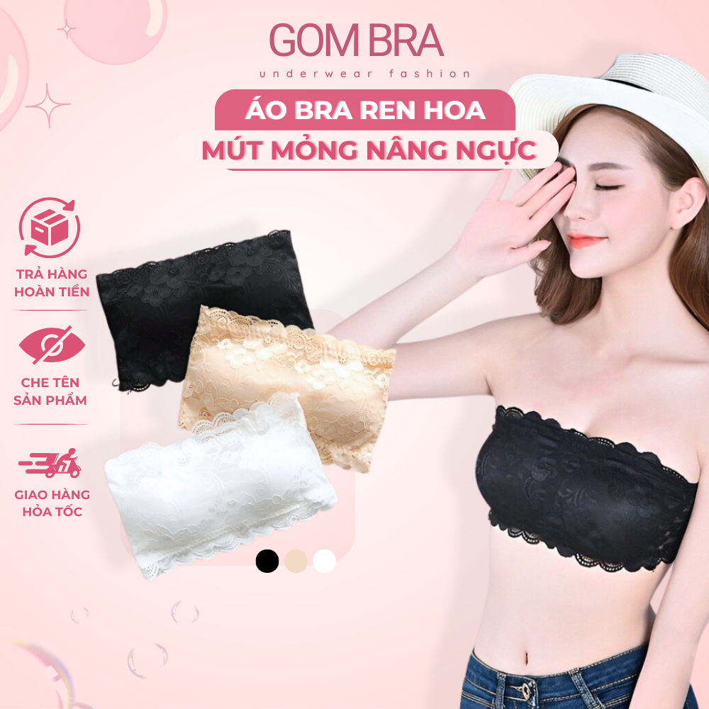 Áo bra ren không dây GOM BRA, thiết kế dạng cúp ngực, mút đệm mềm mỏng, cài sau chắc chắn, nâng ngực nhẹ nhàng -SA-088