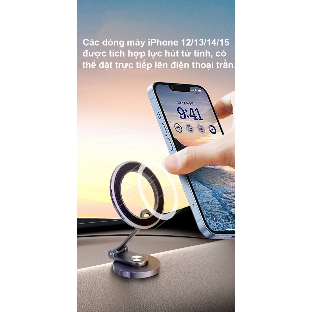 [Phiên bản nâng cấp] Giá Đỡ Điện Thoại Ô Tô - 360 Hít Nam Châm đỡ điện Độ Giá Đỡ Điện Thoại Nam Châm Hoạt