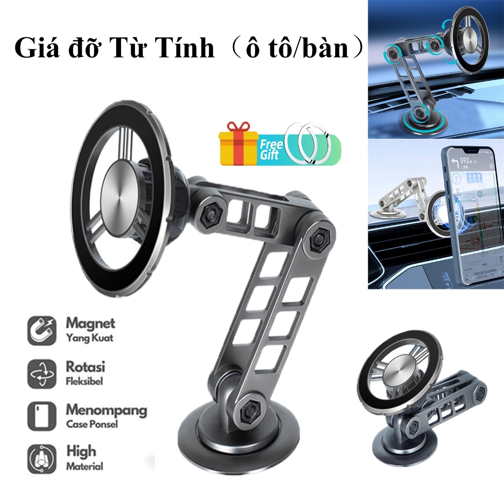 [Thế hệ mới]Giá Đỡ Điện Thoại Ô Tô - 360 Hít Nam Châm đỡ điện Độ Giá Đỡ Điện Thoại Nam Châm,Điều chỉnh đa góc Hoạt độn