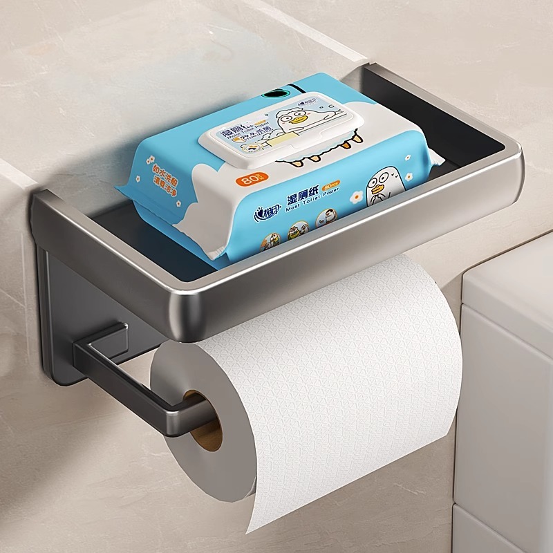 Hộp Đựng Giấy Vệ Sinh Nhà Tắm LAVAR Chất Liệu Nhôm Hàng Không, Lắp Đặt Không Cần Khoan, Bảo Hành 10 Năm CB18