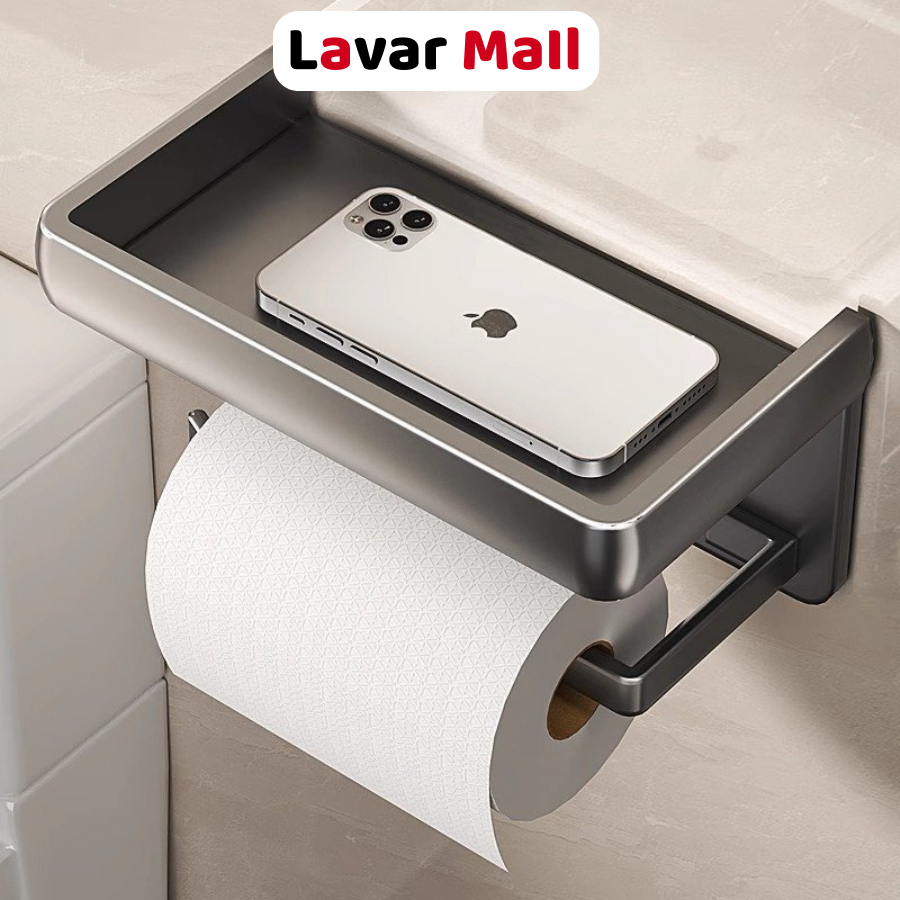 Hộp Đựng Giấy Vệ Sinh Nhà Tắm LAVAR Chất Liệu Nhôm Hàng Không, Lắp Đặt Không Cần Khoan, Bảo Hành 10 Năm CB18