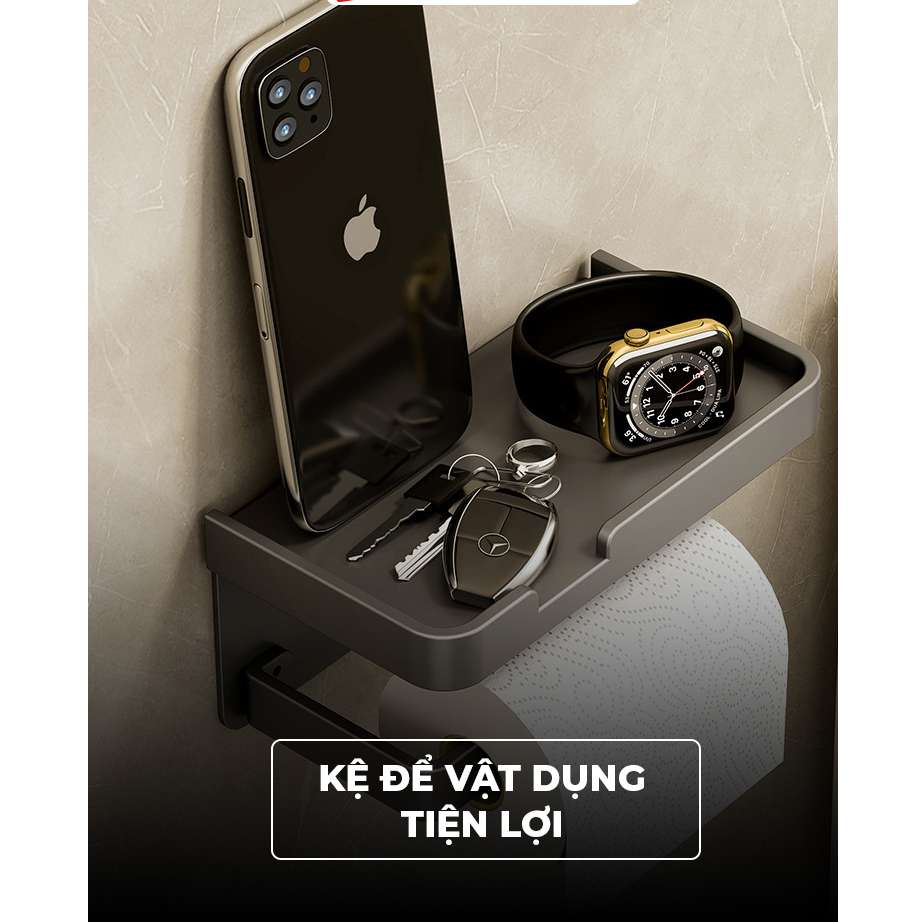 Hộp Đựng Giấy Vệ Sinh Nhà Tắm LAVAR Chất Liệu Nhôm Hàng Không, Lắp Đặt Không Cần Khoan, Bảo Hành 10 Năm CB18