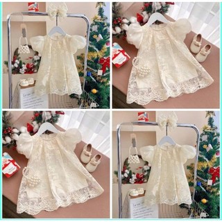 (12-38kg) Đầm Ren Tiểu Thư Bé Gái