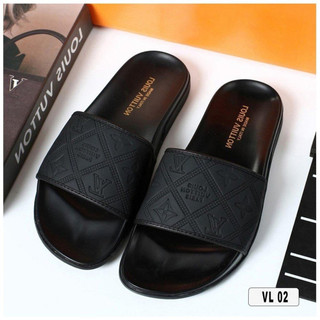 Dép Nam Nữ Quai Ngang LV, mẫu mới in VL dập nổi đẹp mắt, Dép Louis.vuitton LV in Đủ size 37-43