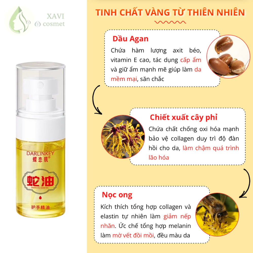 Tinh chất hỗ trợ lão hoá da tay DARLINKEY, Đồi mồi, chai sần, Dưỡng da tay mềm, ẩm, mịn - XAVIA COSMETICS