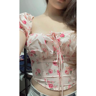 [ Hàng order shein] áo sơ mi khoá lưng dáng crop