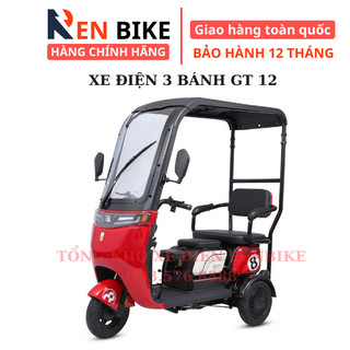 Xe máy điện 3 bánh gt 12, xe điện cho người già, người khuyết tật, mẫu mới 2024, khung thép chắc chắn, bh 1 năm