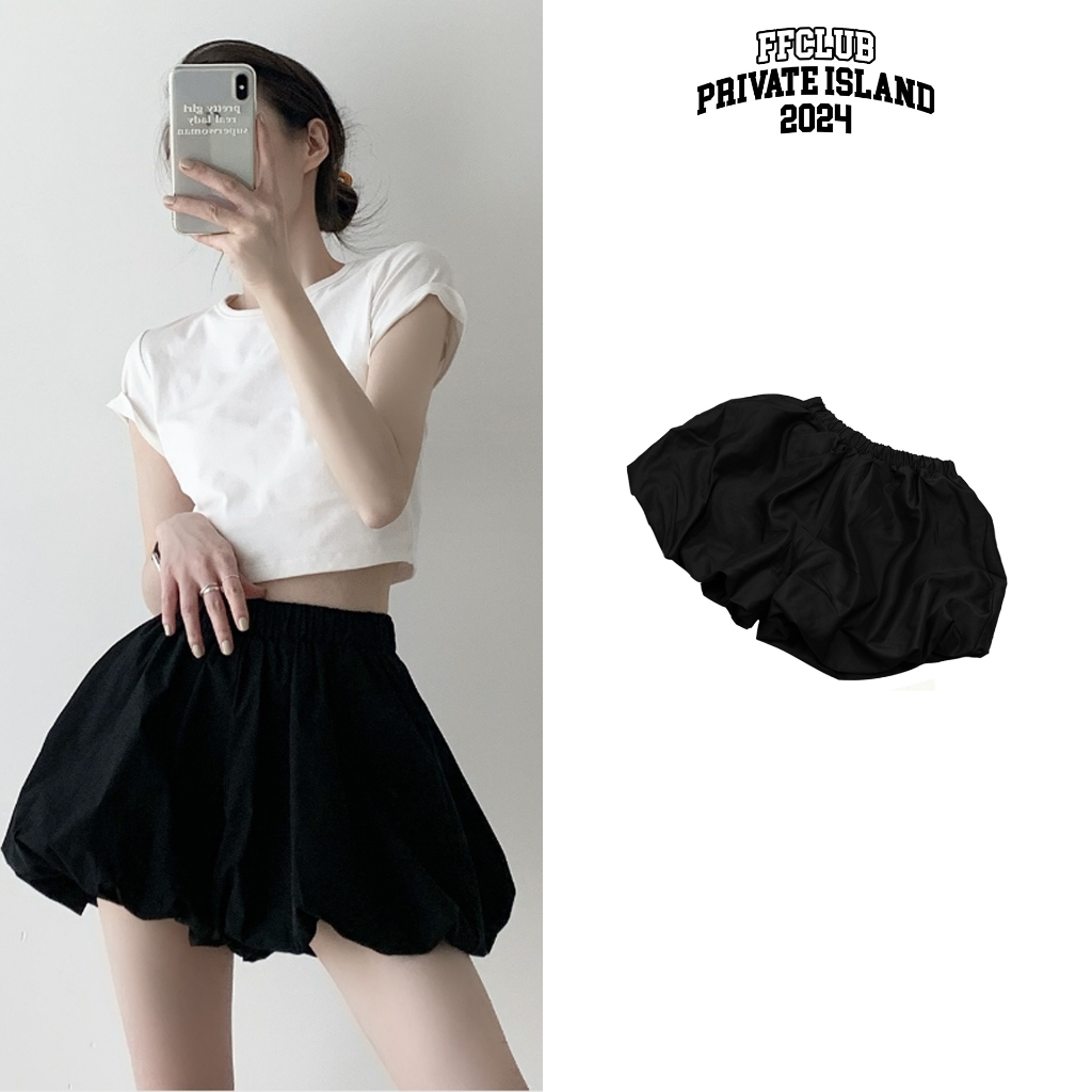 Quần Dáng Bí Siêu Bồng Bềnh Pumpkin Shorts FFCLUB MIX - Màu Trắng/Đen
