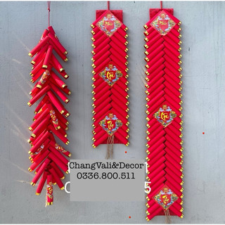 Mô hình dây pháo giả thủ công trang trí Tết