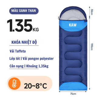 Túi ngủ văn phòng Kaw 1.3kg, Dày Dặn, Gấp Gọn, Phù Hợp Văn Phòng, Du Lịch - Bảo hành chính hãng