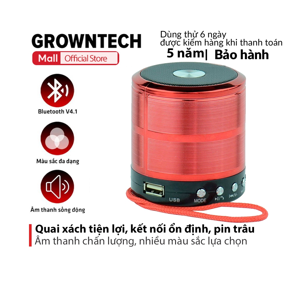 Loa bluetooth cầm tay không dây mini chính hãng WS 887 dòng 2023 bass mạnh có cổng AUX, thẻ nhớ và USB