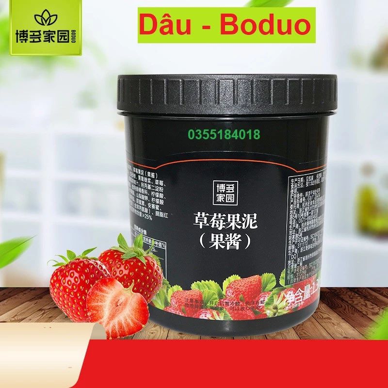 Mứt sốt Dâu Boduo pha trà sữa trà hoa quả