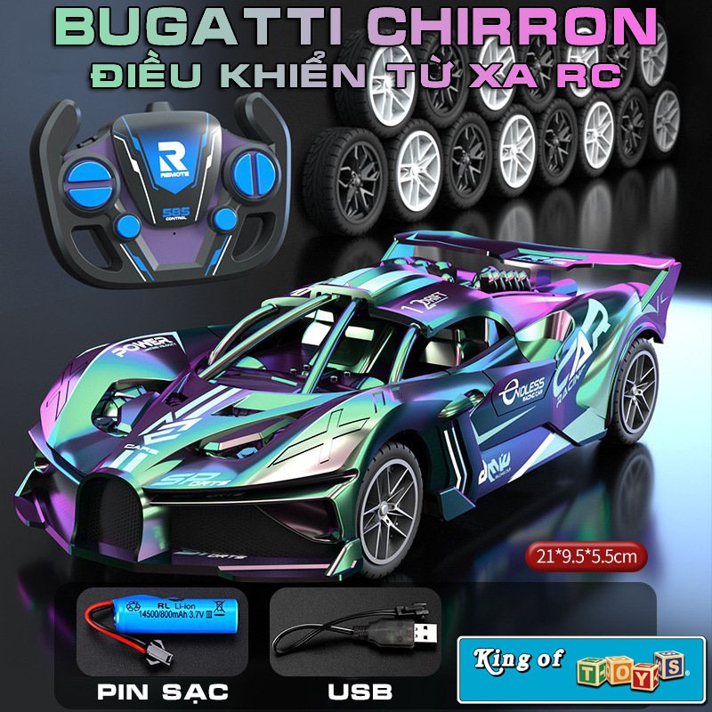 Xe Ô TÔ Điều Khiển Từ Xa RC 2.4 Ghz BUGATTI CHIRON DIVO Tỉ Lệ 1:20 Chất Liệu Nhưa Cao Cấp Dùng Pin Sạc