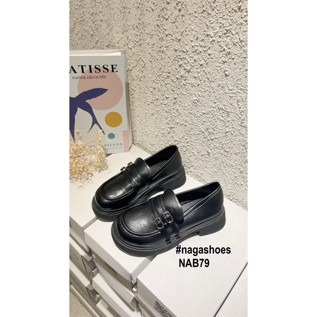 GIÀY LOAFER NAGASHOES HAI QUAI NGANG ĐÍNH KHÓA 4P NAB79